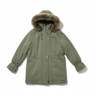 Olive Utility Jacket with Faux Fur Trim